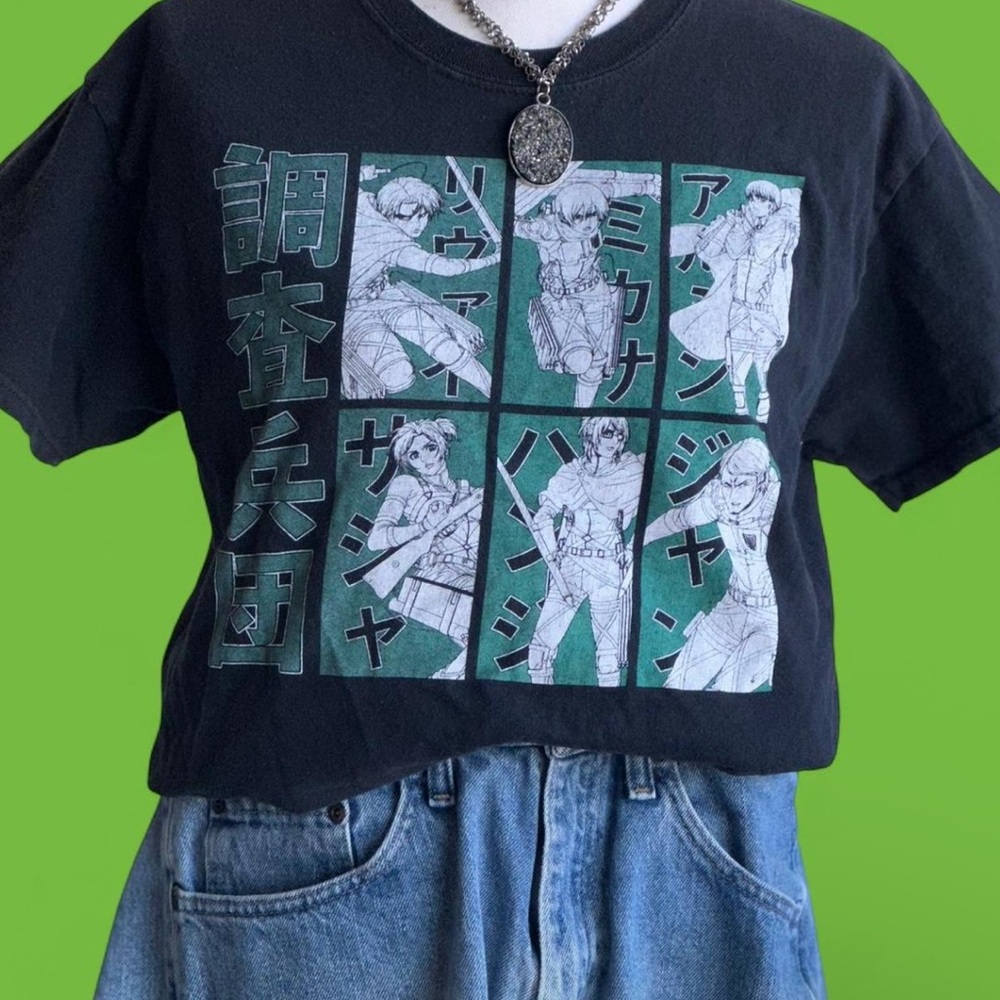 Black Graphic Anime T-Shirt